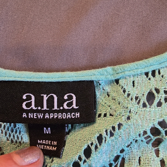 a.n.a Turquoise Lace Blouse - Picture 2 of 2